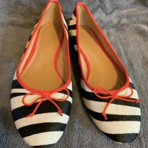 M&S zebra stripe ballerina pumps